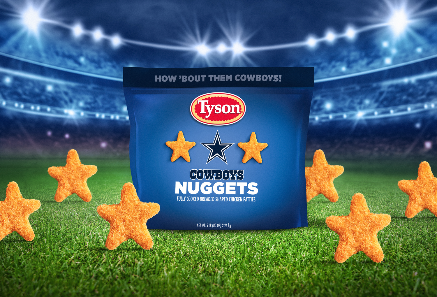 Tyson Dallas Cowboys Nuggets on football field